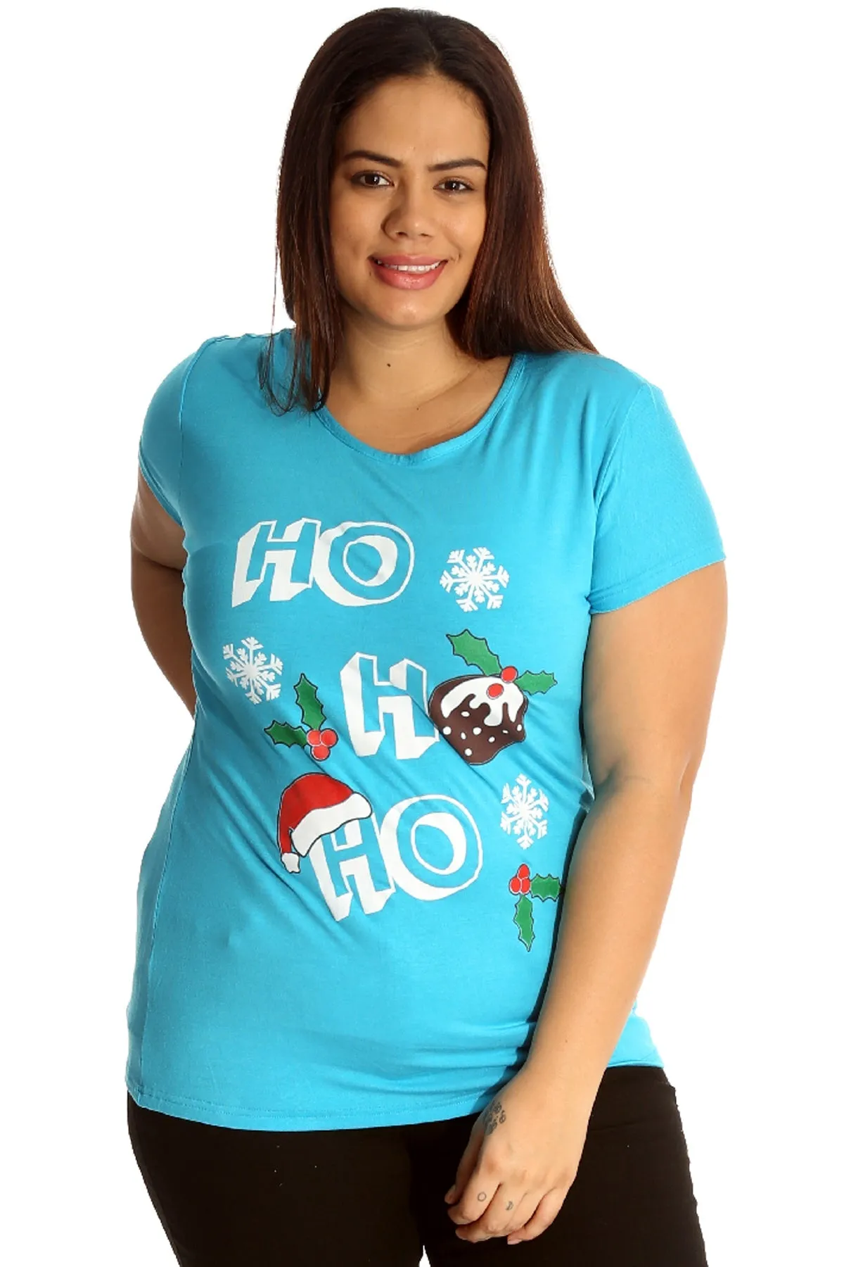 Holly Snowflake Christmas Short Sleeve Top