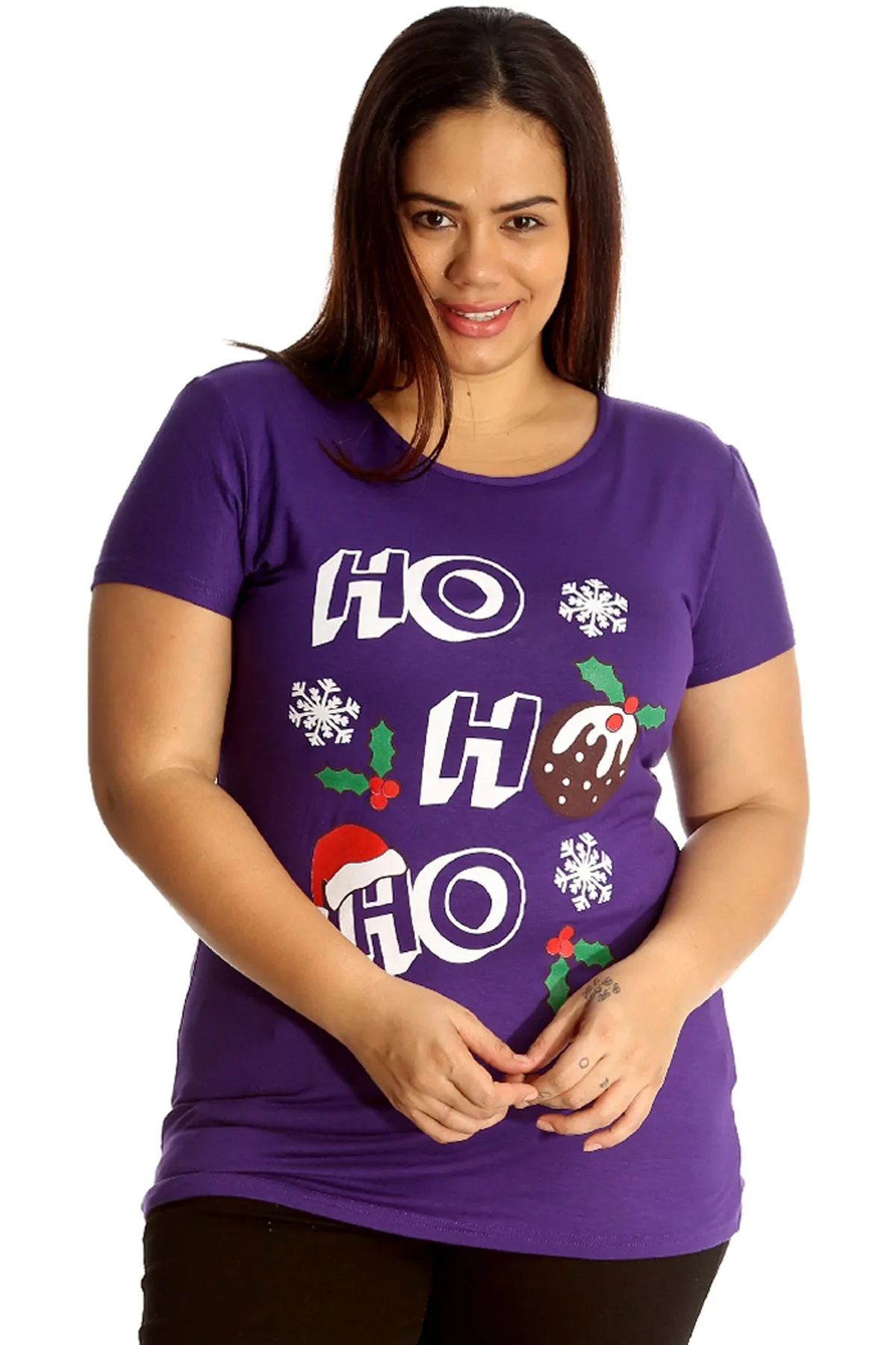 Holly Snowflake Christmas Short Sleeve Top