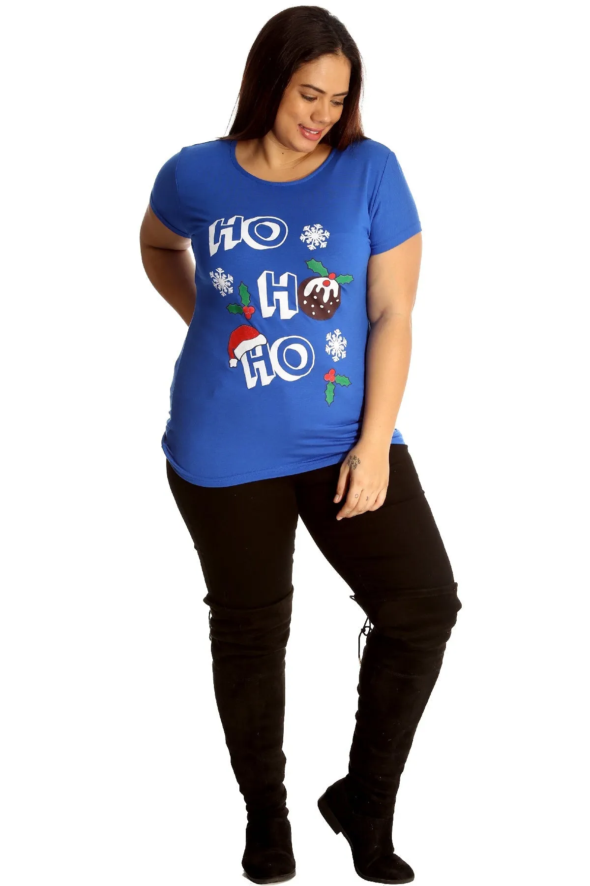 Holly Snowflake Christmas Short Sleeve Top