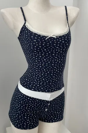 HPP1095 Floral Rib-Knit Shorts