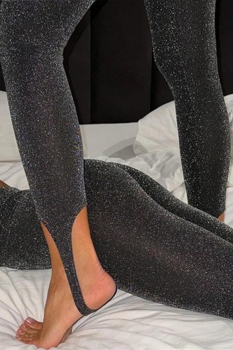 HPQ1313 High Stretch Glittery Leggings Pant