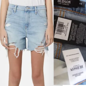 Hudson NWT Lift Me Up Devon High-Rise Destroyed Biker Shorts 24 00