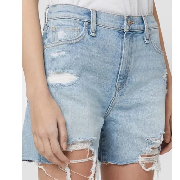 Hudson NWT Lift Me Up Devon High-Rise Destroyed Biker Shorts 24 00