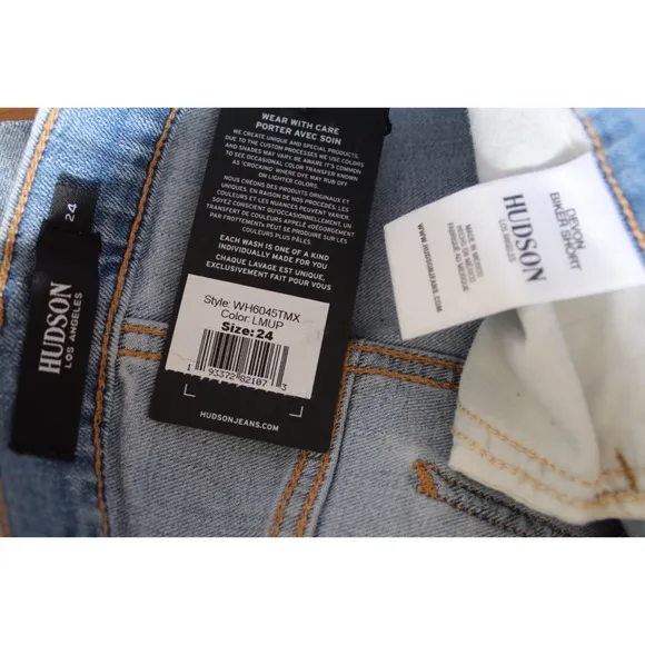 Hudson NWT Lift Me Up Devon High-Rise Destroyed Biker Shorts 24 00