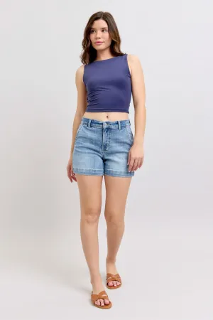 HW Denim Trouser Shorts