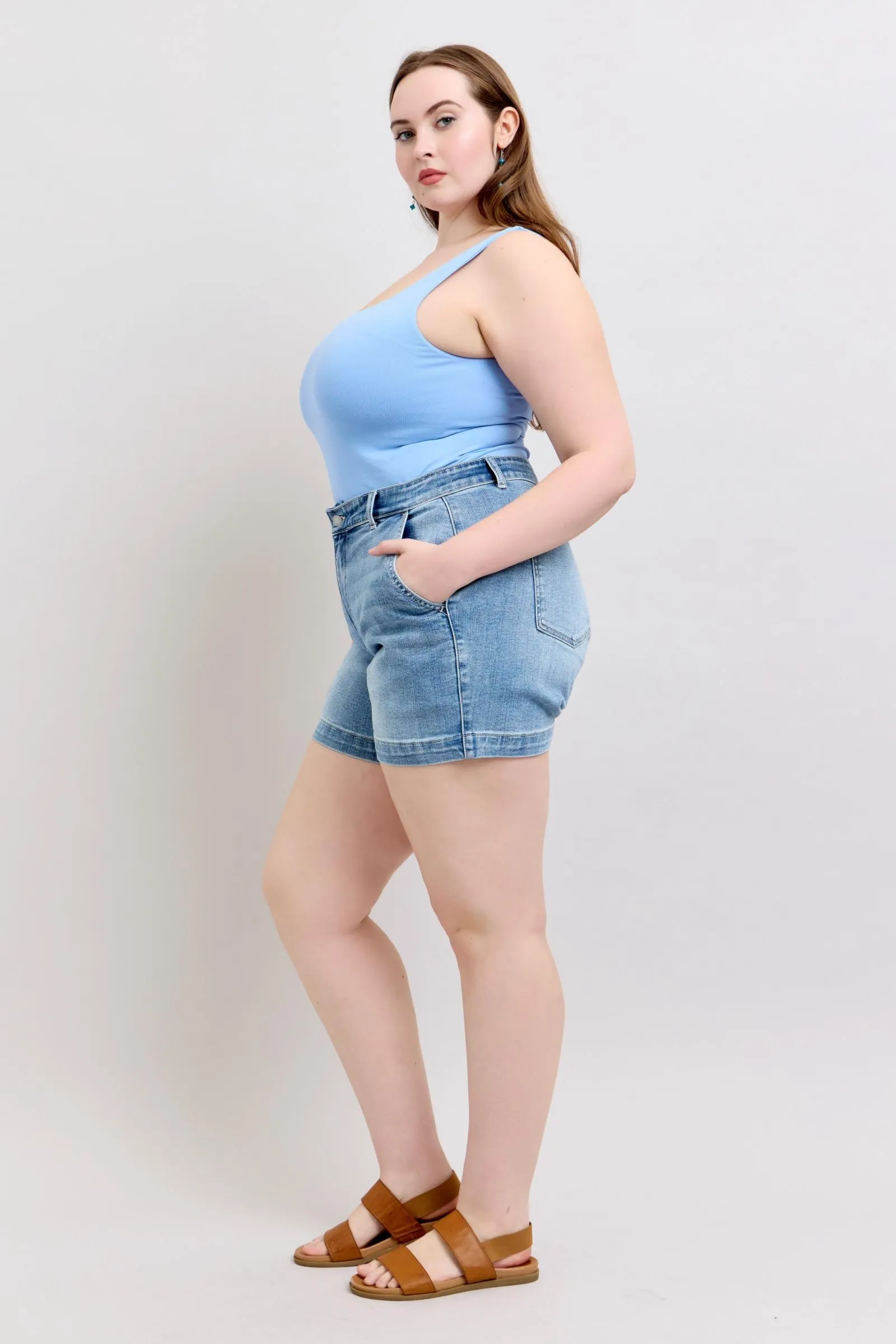 HW Denim Trouser Shorts
