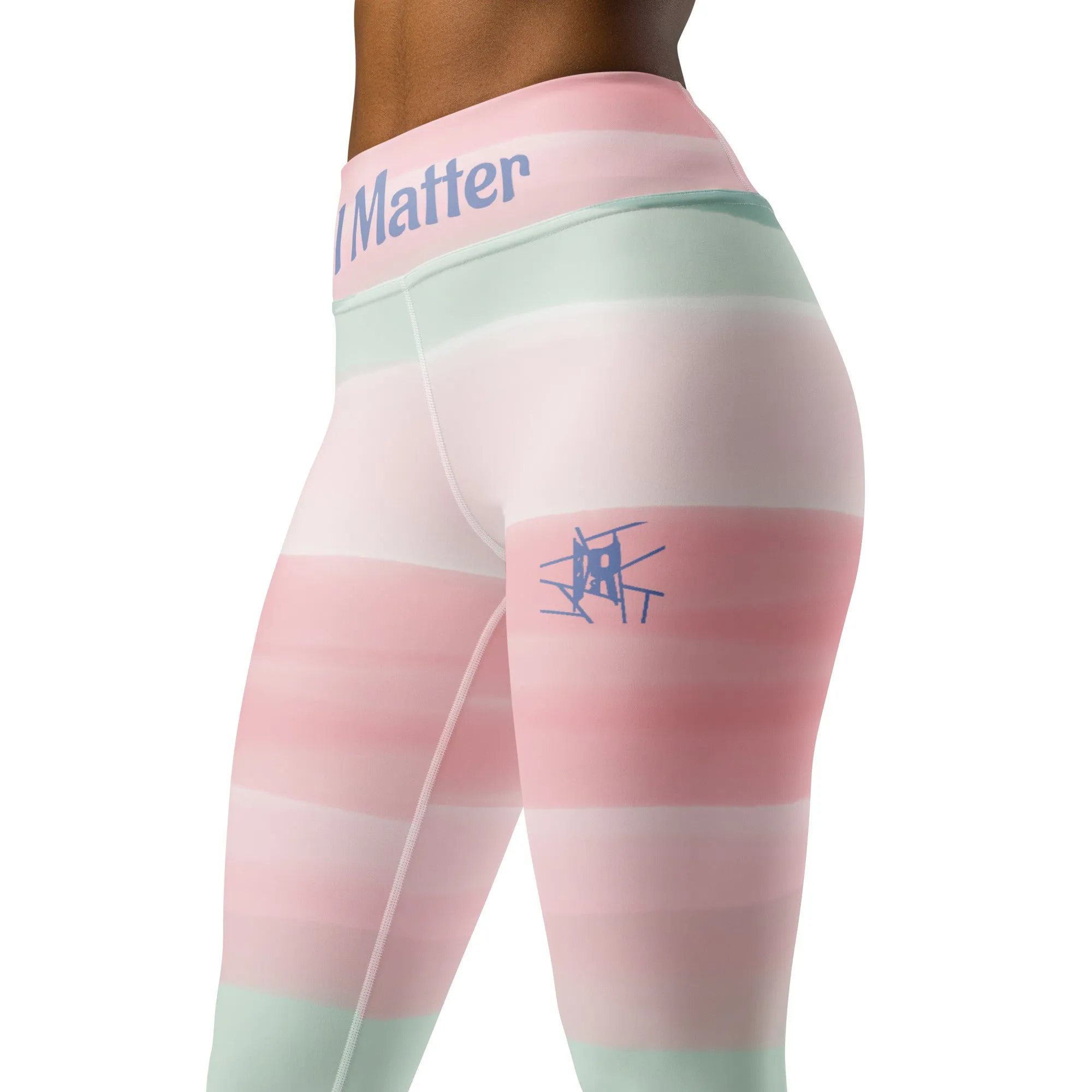 IR Mid Waisted Watercolor Leggings with small logo / I Matter - Beat the odds