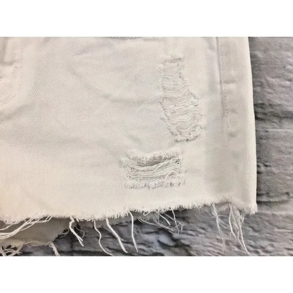 J Brand White Vixen Cut Off Distressed Shorts