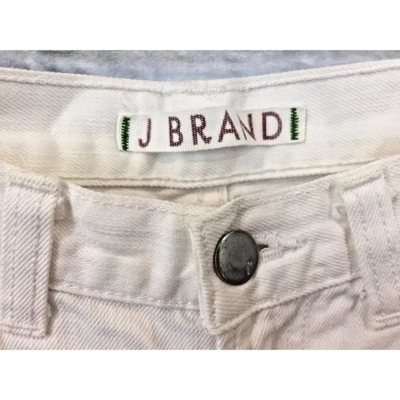 J Brand White Vixen Cut Off Distressed Shorts