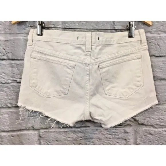 J Brand White Vixen Cut Off Distressed Shorts