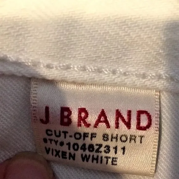 J Brand White Vixen Cut Off Distressed Shorts