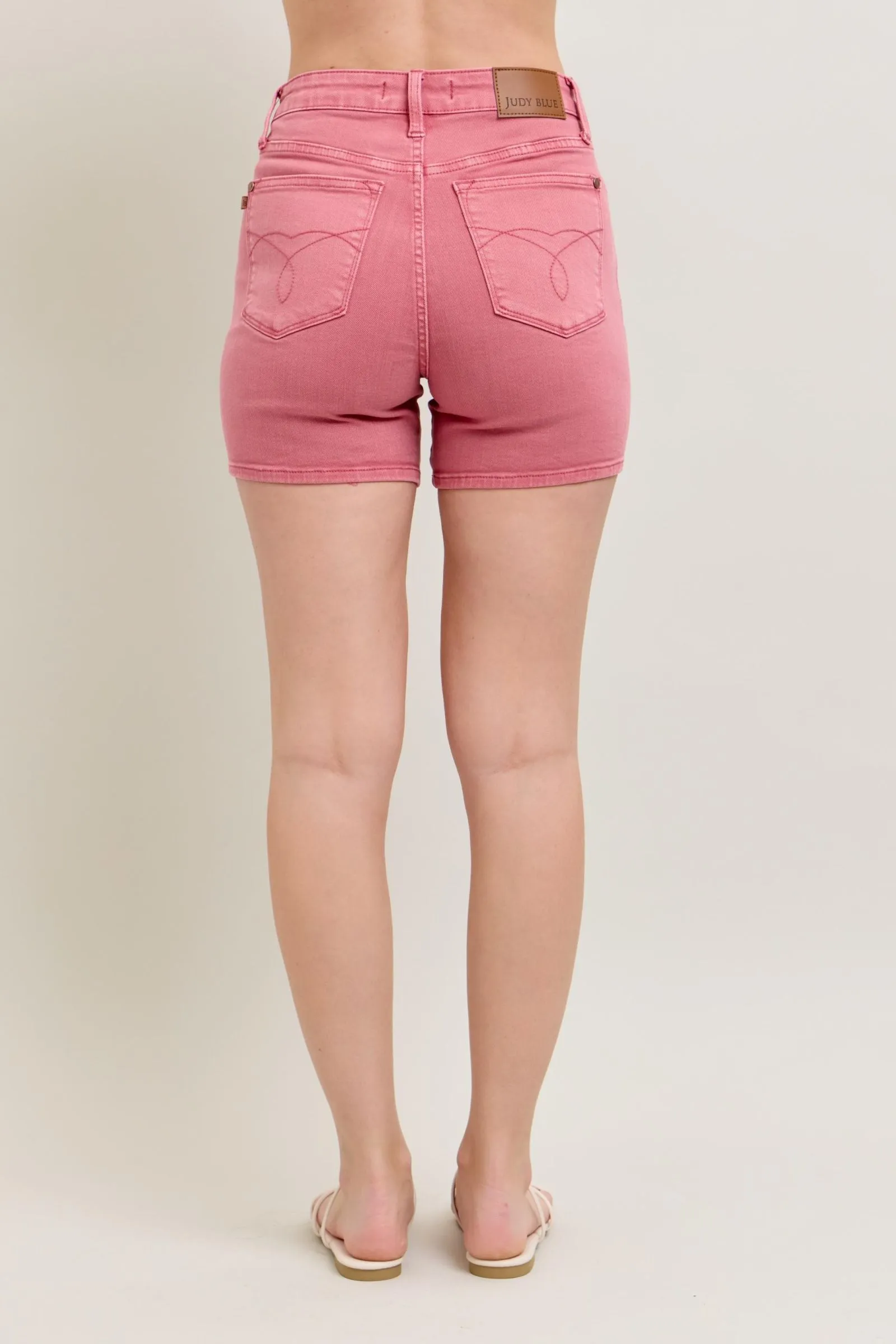 Judy Blue "Rose" Hight Waist Embroidered Back Pkt. Short