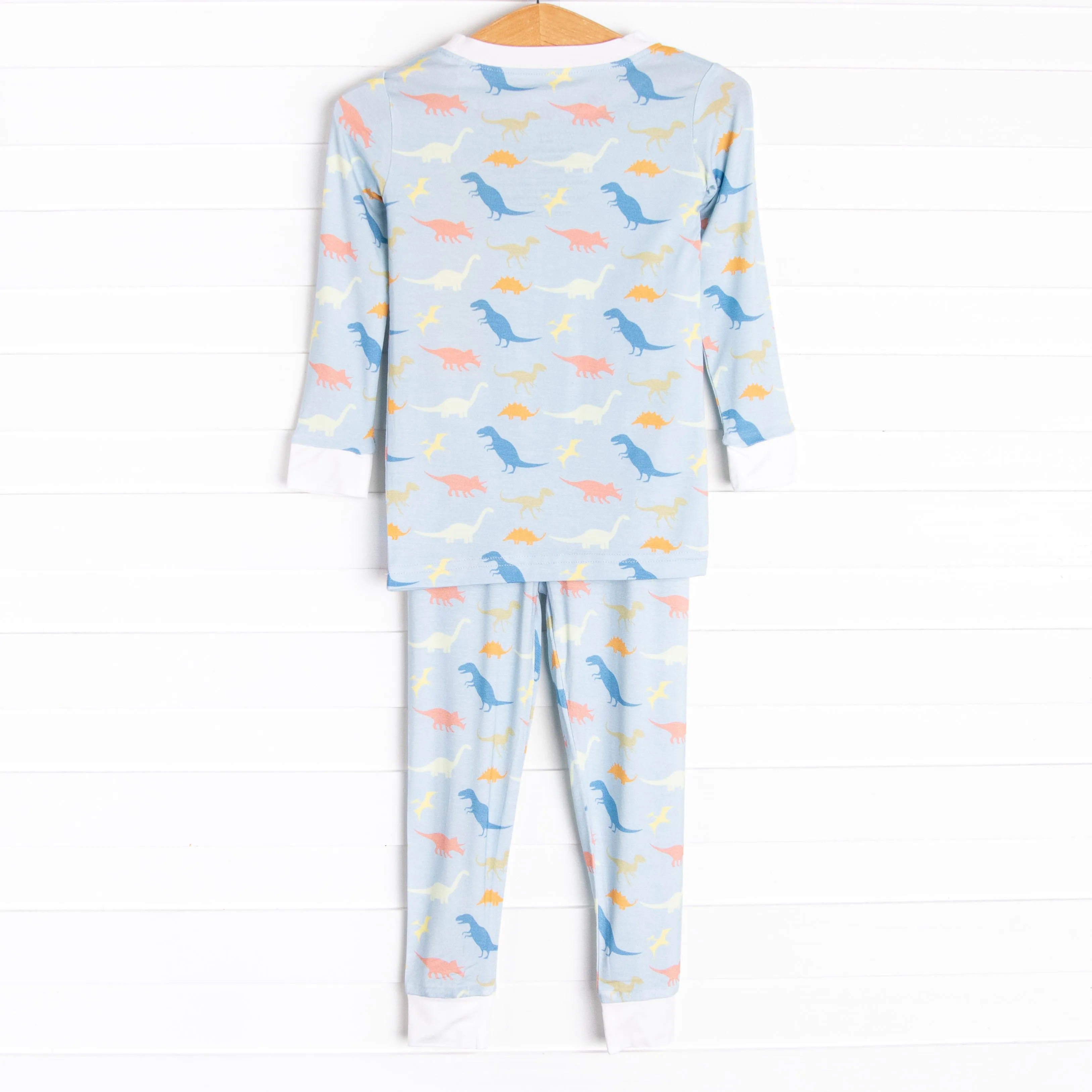 Jurassic Jungle Bamboo Pajama Set, Blue