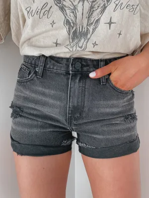 Kancan High Rise Rigid Denim Shorts