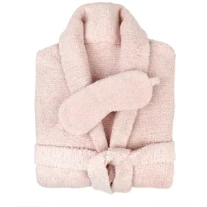 Kashwere Lounge Extra Large Blush & White Malibu Heathered Robe & Eye Mask Set ~ LAST CHANCE SALE ~ LIMITED QUANTITIES