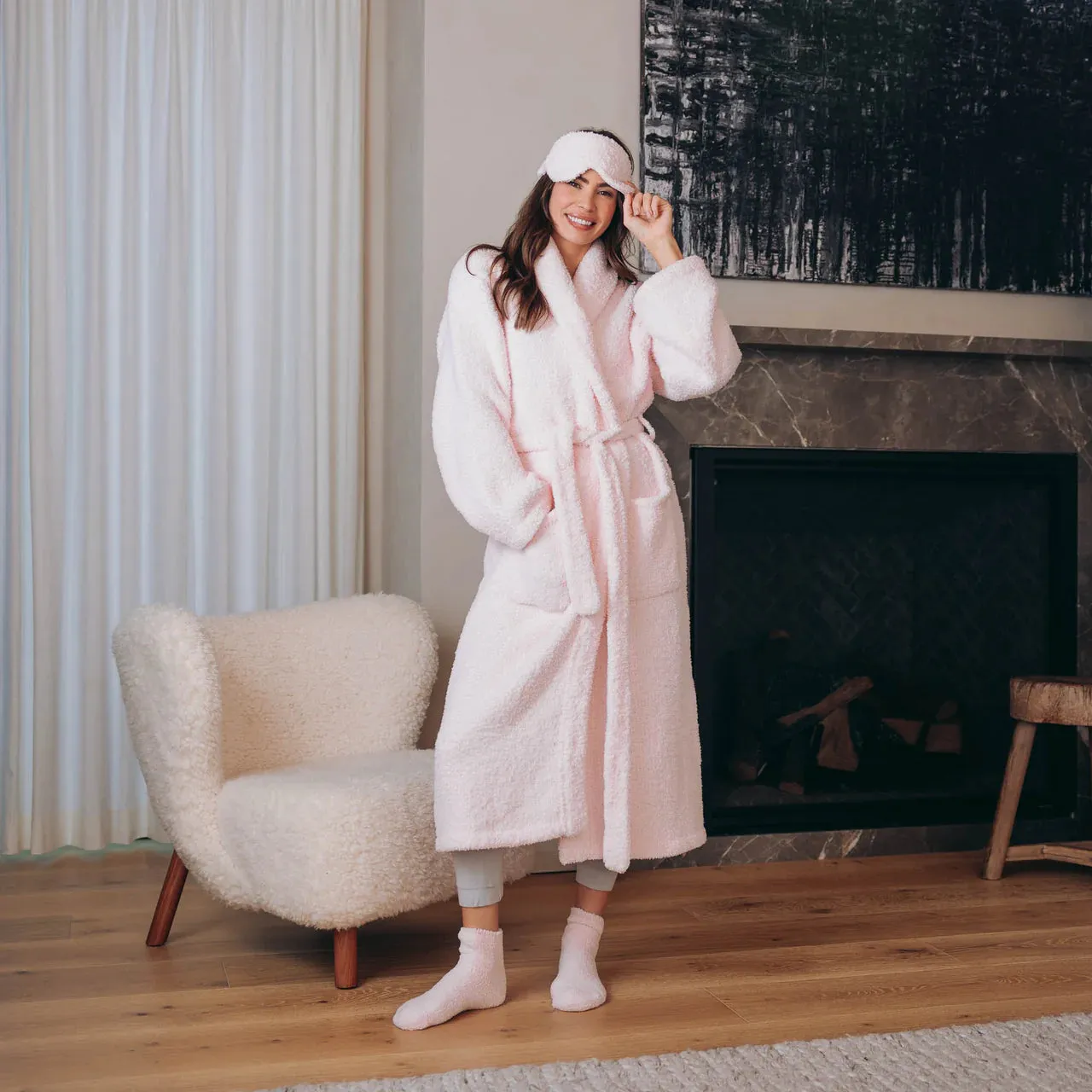 Kashwere Ultra Plush Pink Signature Shawl Collar Robe