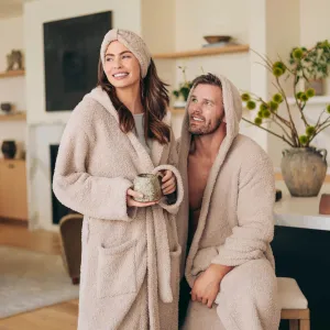 Kashwere Ultra Plush Wheat Signature Hooded Robe Chenilla Classic