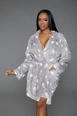 Kaylee Plush Star Robe – Ultra-Soft Tie-Waist Loungewear with Pockets