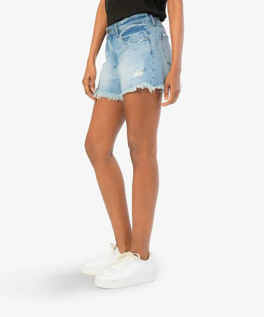 Kut From the Kloth Jane High Rise Long Shorts Interlace Medium Wash