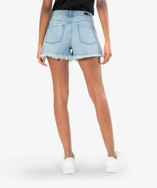 Kut From the Kloth Jane High Rise Long Shorts Interlace Medium Wash