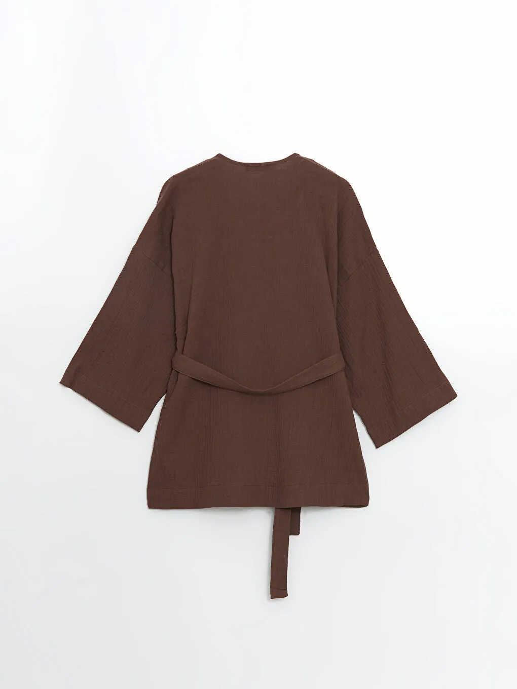 LCWAIKIKI Classic Brown Shawl Collar Women Kimono
