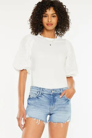 Let's Go Mid Rise Boyfriend Fit Denim Shorts