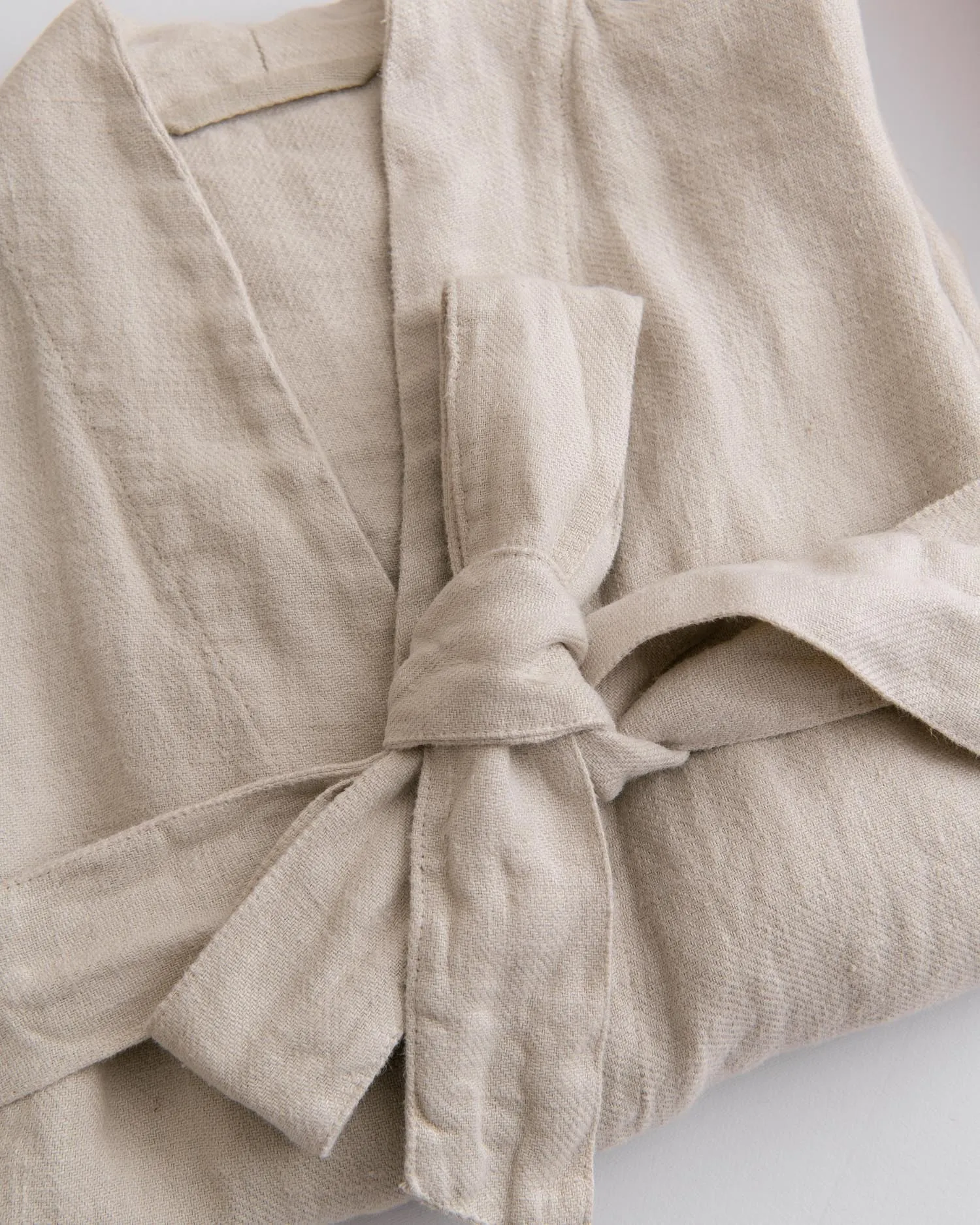 Linen Bathrobe in Beige