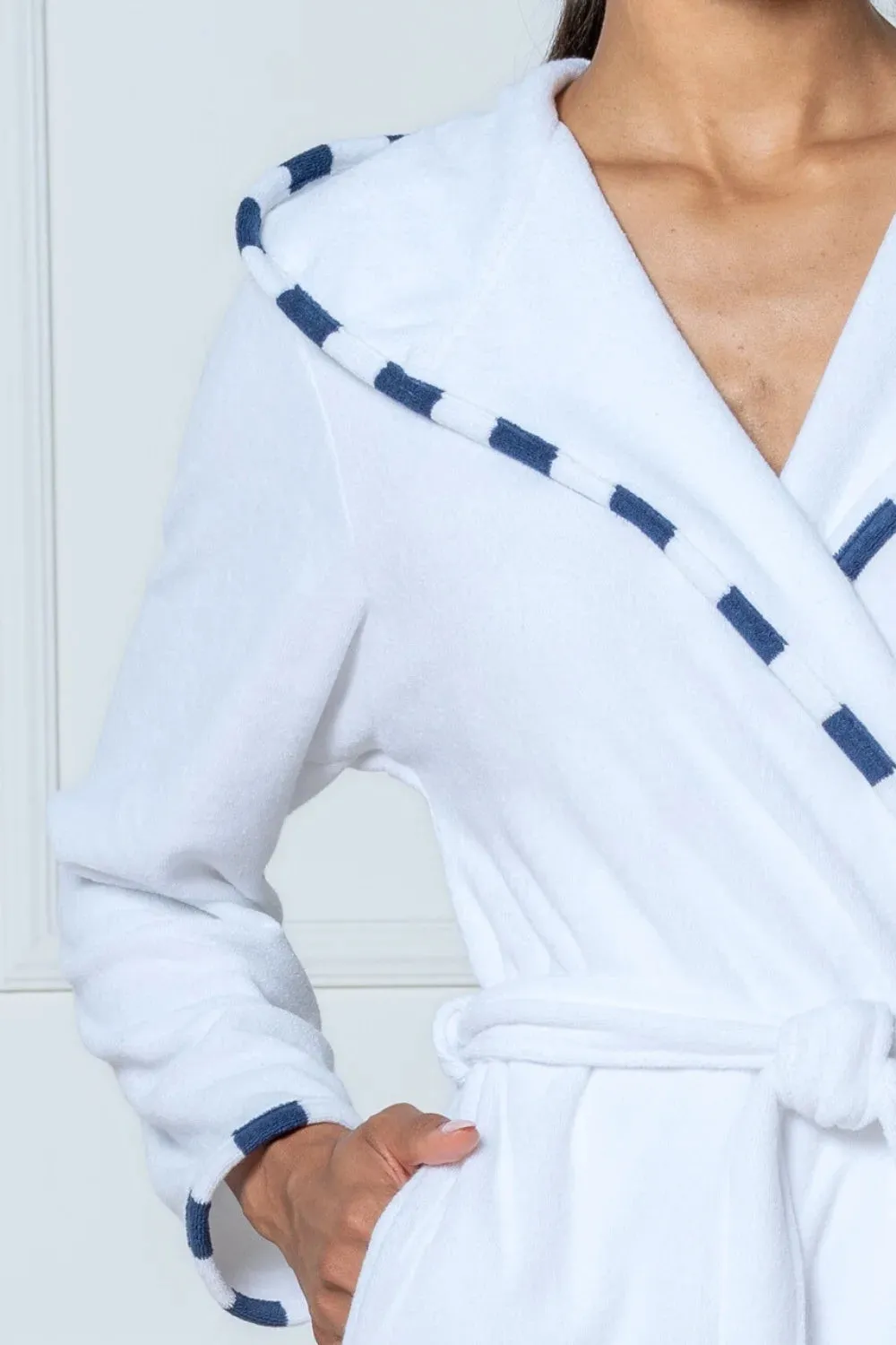Long Hooded Terry-knit Robe