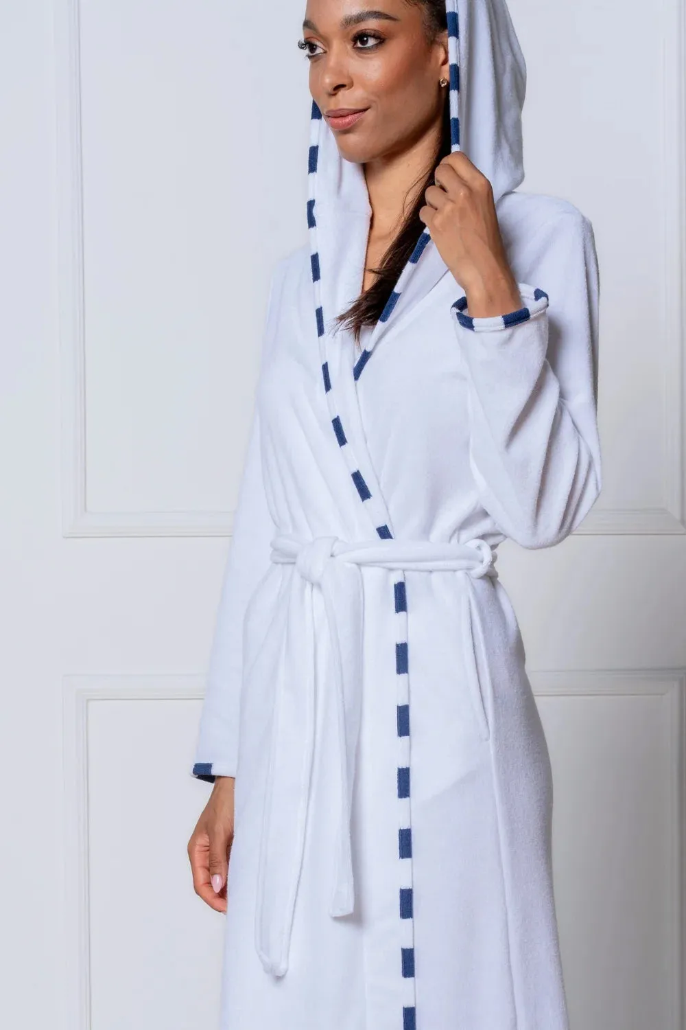 Long Hooded Terry-knit Robe