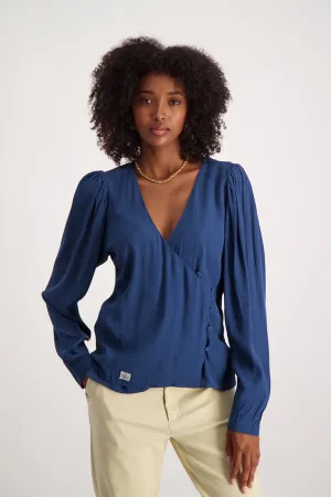 Long Sleeve Blouse - Navy