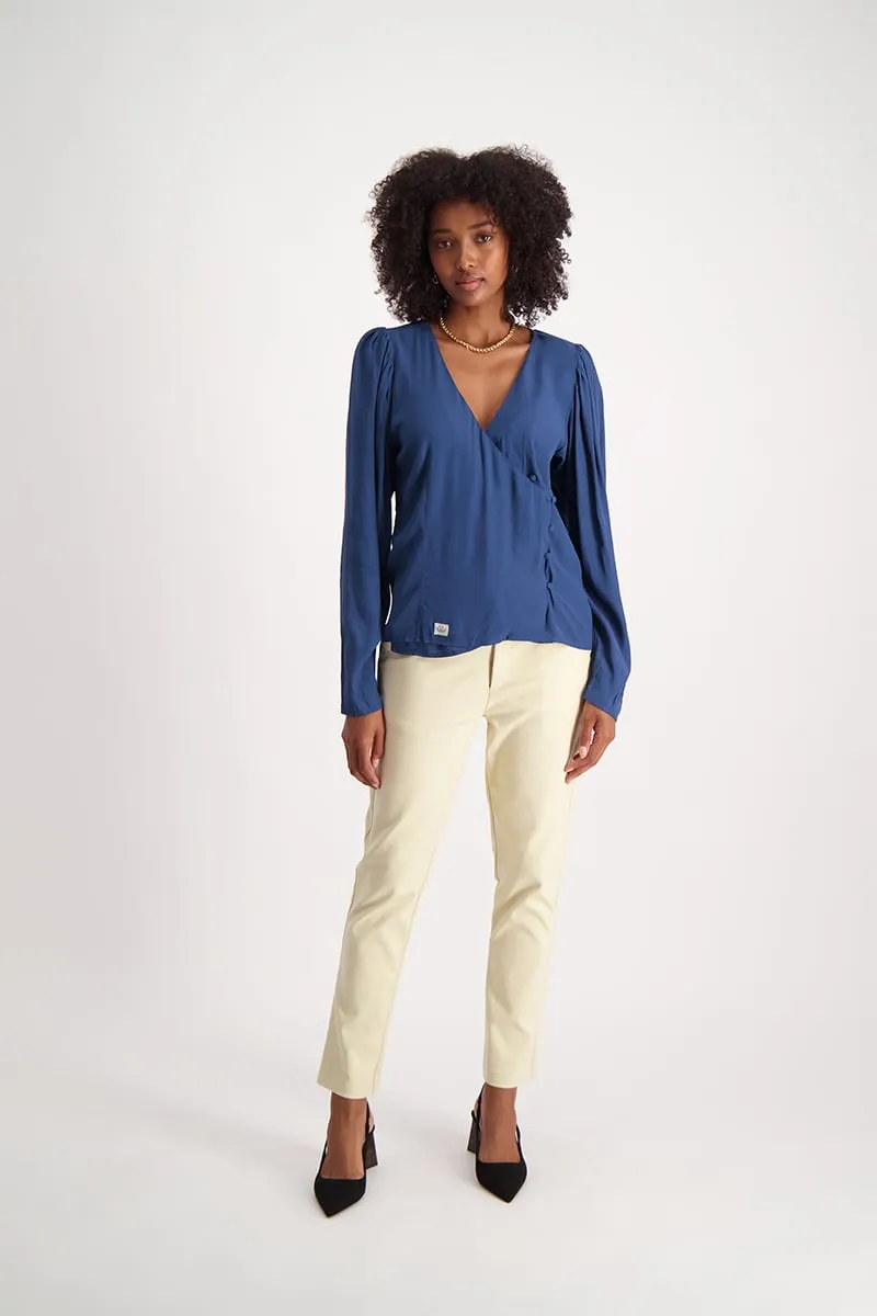 Long Sleeve Blouse - Navy