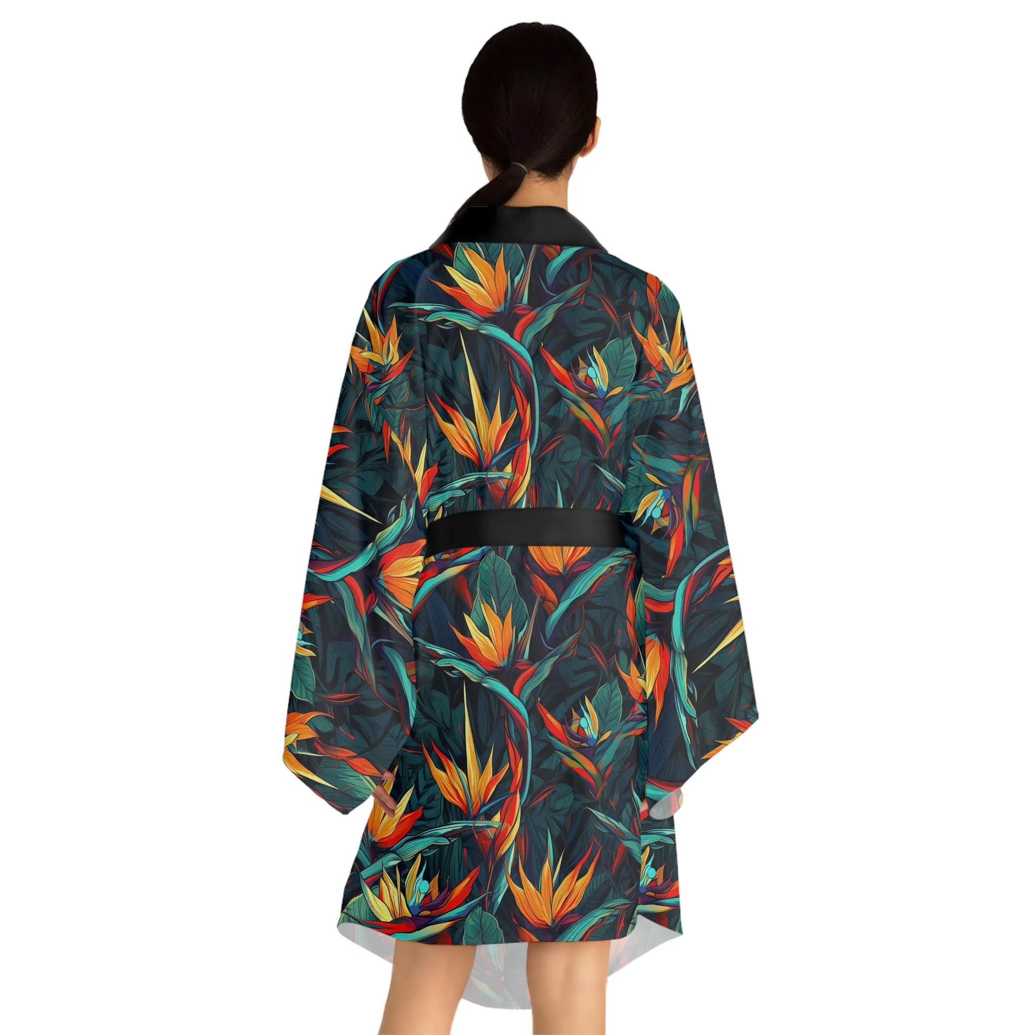 Long Sleeve Kimono Robe - Bird of Paradise