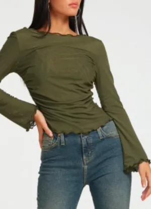 Long Sleeve Mesh Top