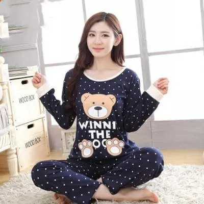 Long sleeve pajamas for women in autumn and winter can be