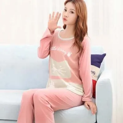 Long sleeve pajamas for women in autumn and winter can be