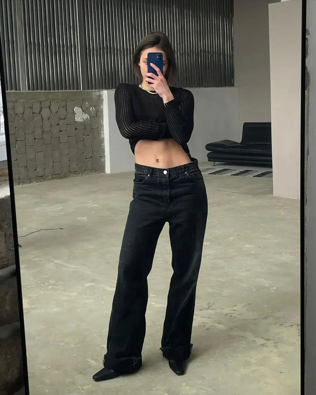 Long Sleeve triped See Through top