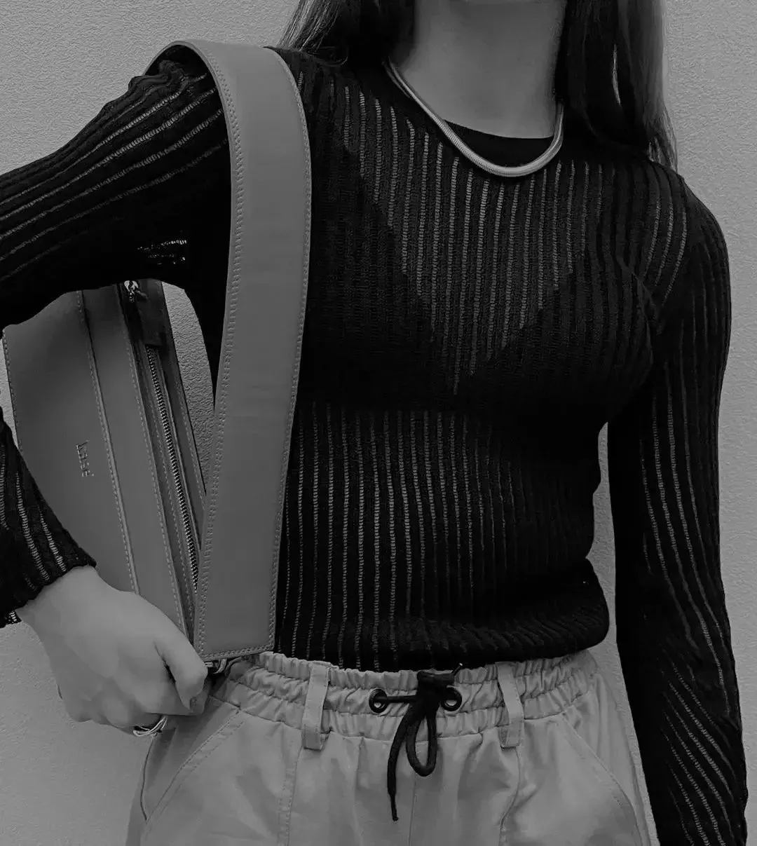 Long Sleeve triped See Through top
