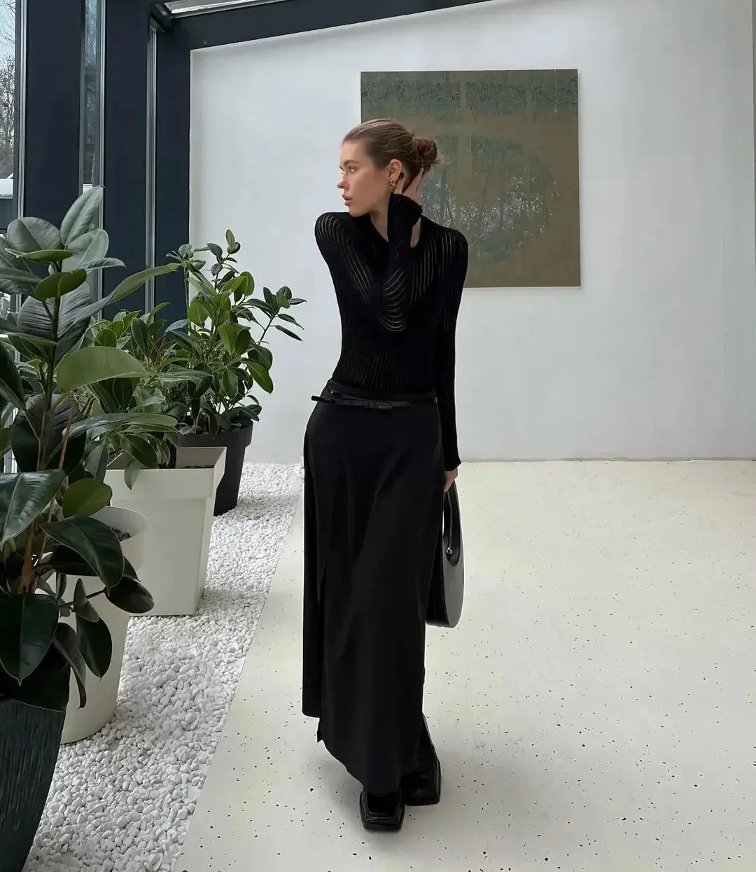 Long Sleeve triped See Through top
