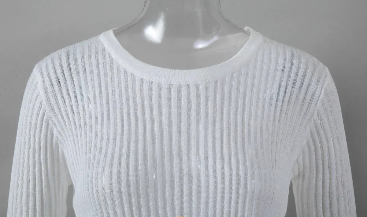 Long Sleeve triped See Through top