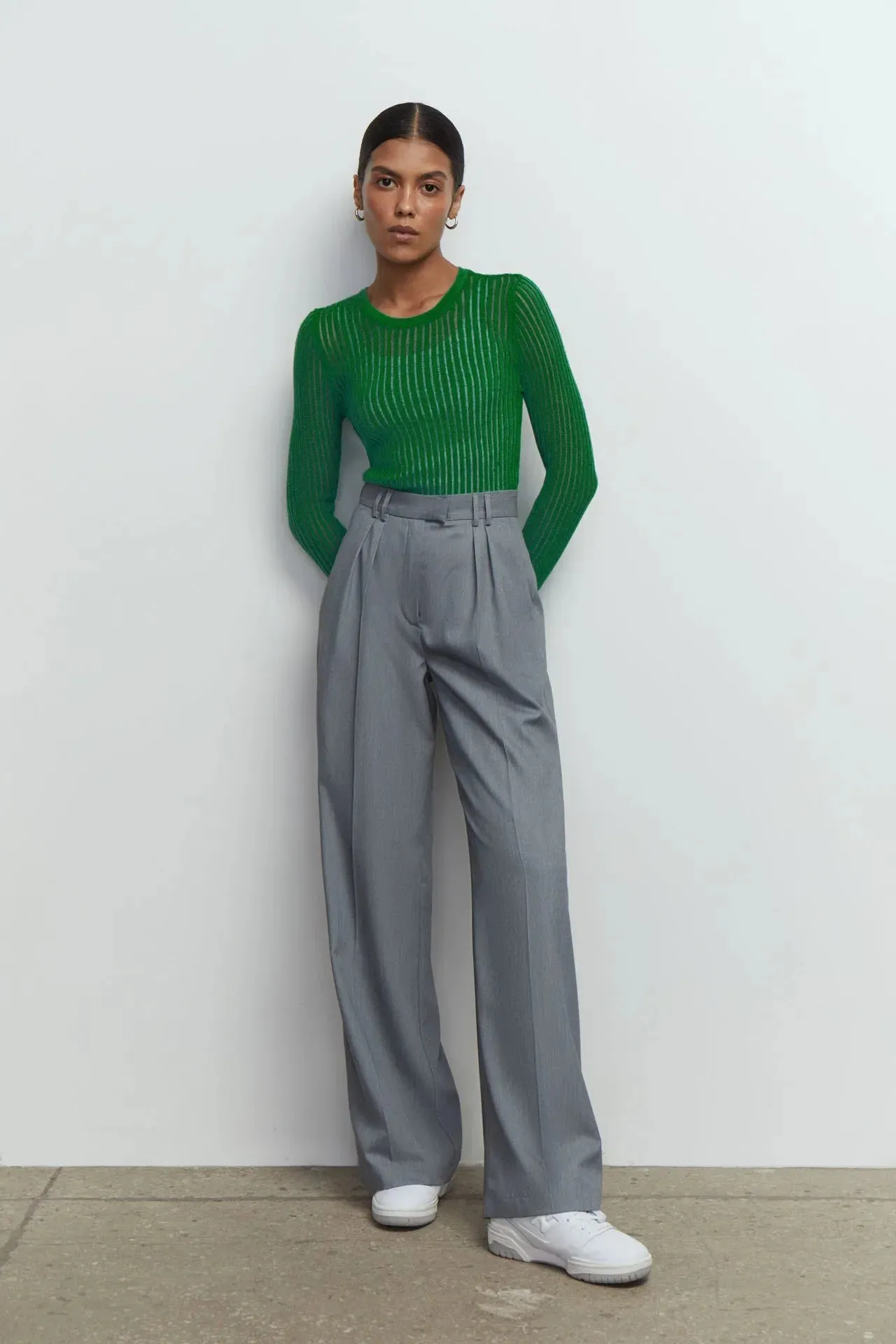 Long Sleeve triped See Through top