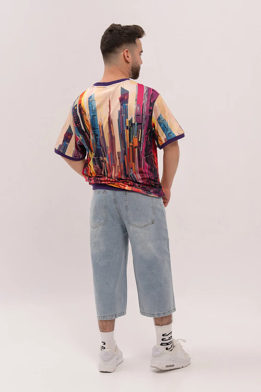 Loose-Fit Graphic Ringer Tee - Dubai Hip