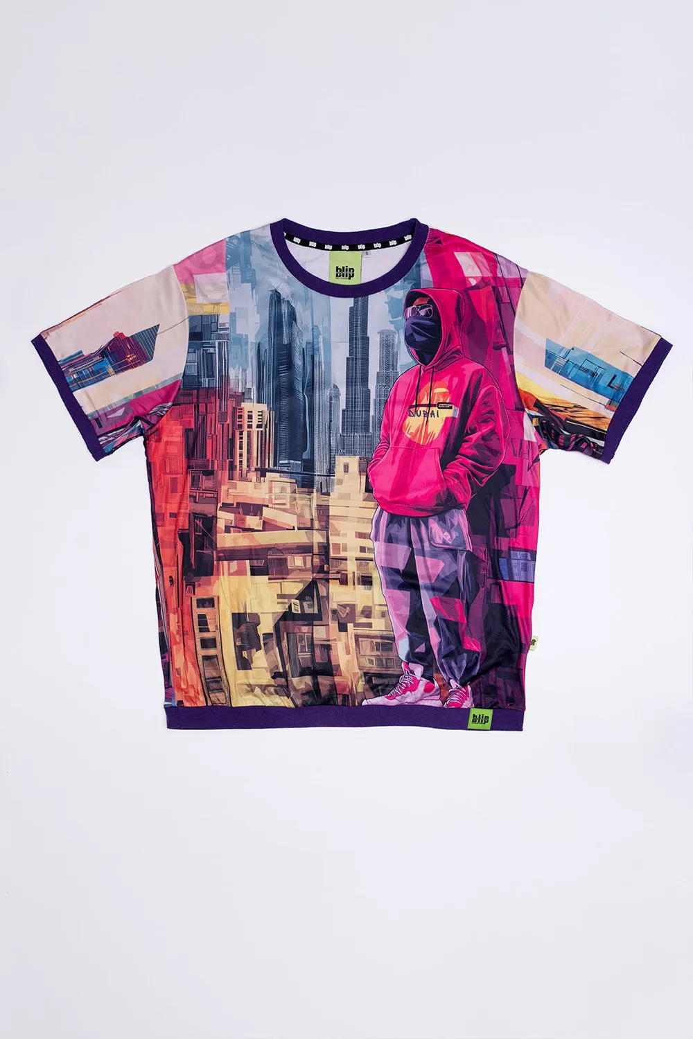Loose-Fit Graphic Ringer Tee - Dubai Hip