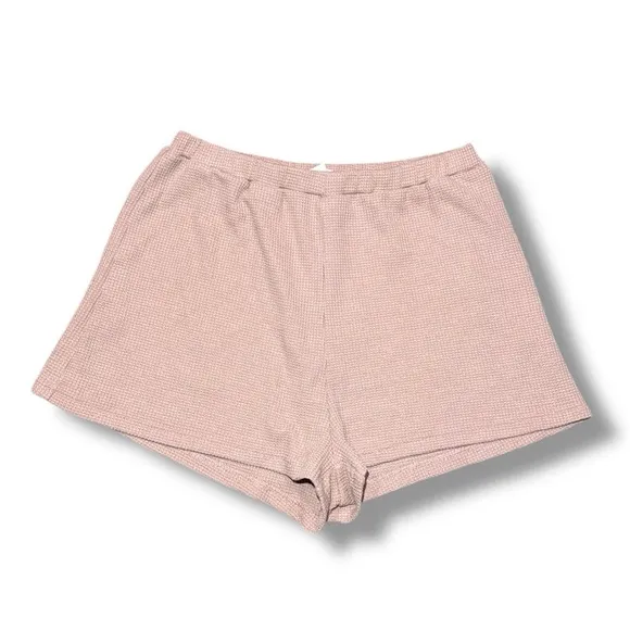 Lovers &amp; Friends Dusty Rose/ Pink Waffle Knit Lounge Set Size Small