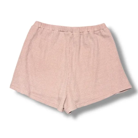 Lovers &amp; Friends Dusty Rose/ Pink Waffle Knit Lounge Set Size Small