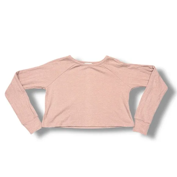 Lovers &amp; Friends Dusty Rose/ Pink Waffle Knit Lounge Set Size Small