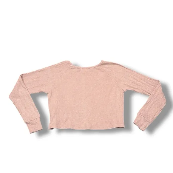 Lovers &amp; Friends Dusty Rose/ Pink Waffle Knit Lounge Set Size Small