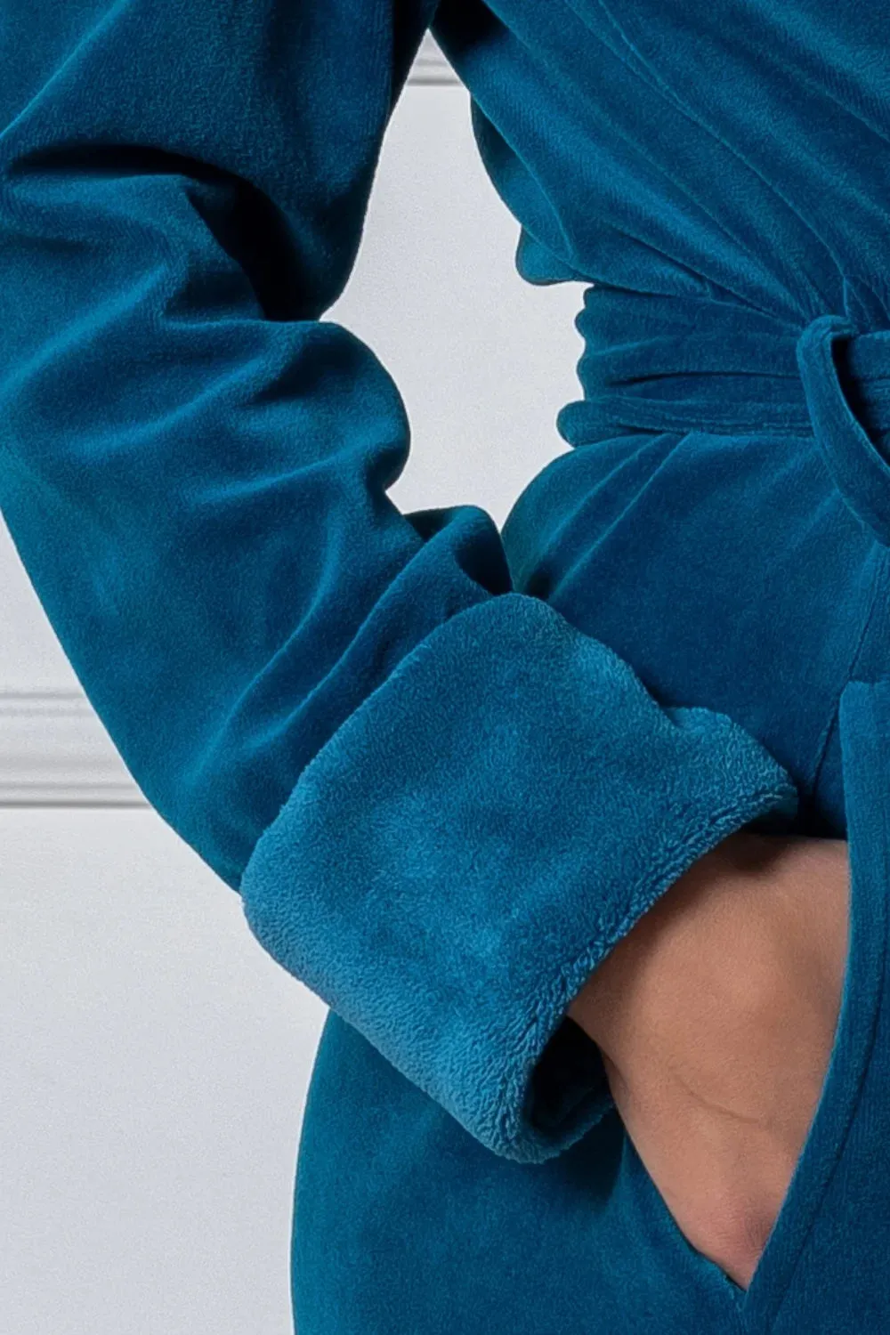 Luxurious Nicky Velour Long Shawl Collar Bathrobe