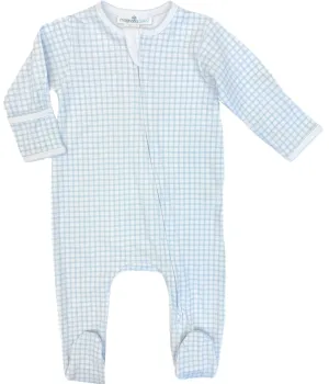 Magnolia Baby: Peek-A-Boo Wishes Zipper Footie - Light Blue