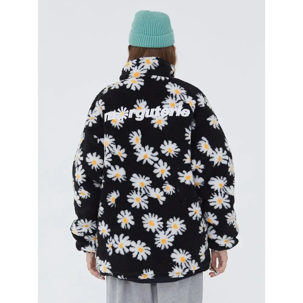 Marguerite Daisy Flower Y2K Jacket for Trendy Outerwear Style