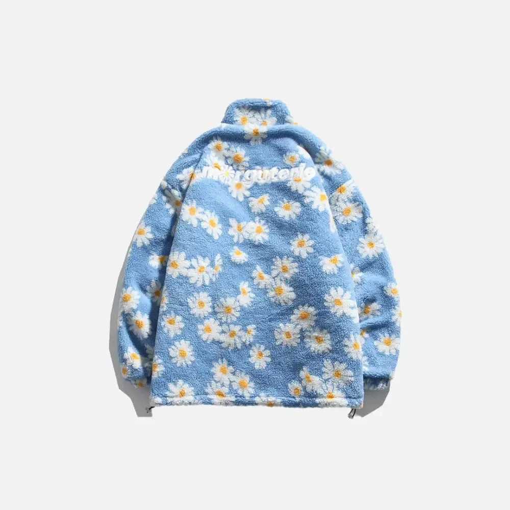 Marguerite Daisy Flower Y2K Jacket for Trendy Outerwear Style